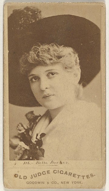 Belle Archer, from the Actors and Actresses series (N171) for Old Judge Cigarettes