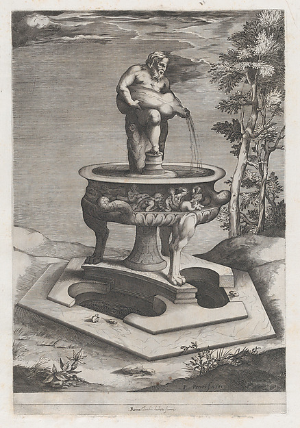 A Fountain and Basin, from "Speculum Romanae Magnificentiae"